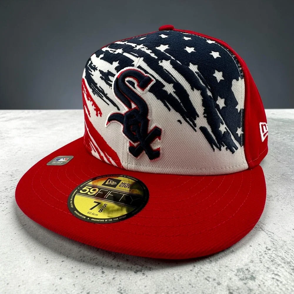 Chicago White Sox Fitted Hat 7 5/8 July 4th On-Field New Era 59FIFTY MLB Cap NEW
